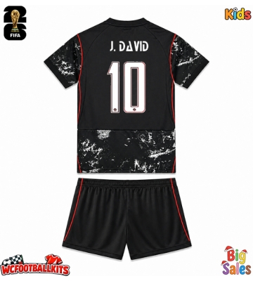 Canada Jonathan David #10 Replica Away Stadium Kit for Kids World Cup 2026 Short Sleeve (+ pants)